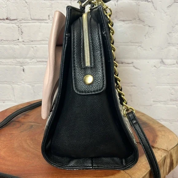 Betsey Johnson Black and Pink Bow Bag - Picture 5 of 15
